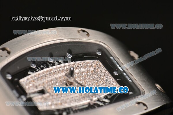 Richard Mille RM007 Miyota 6T51 Automatic Steel Case with Diamonds Dial and Black Rubber Strap - Click Image to Close
